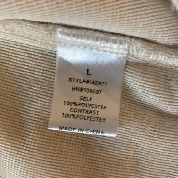 Alice Blue Cream Sleeveless Fleece Vest/ Size Large/ NWOT - Picture 5 of 6